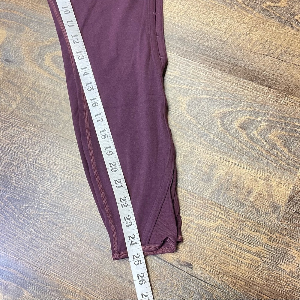 Athleta Peekaboo 7/8 Tight Leggings Womens Small Wine High Rise Mesh Yoga - Picture 11 of 12